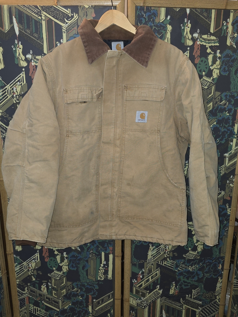 Carhartt Quilted Lined Chore Coat Duck Canvas Zip Up Heavy Work Jacket Size 2XL